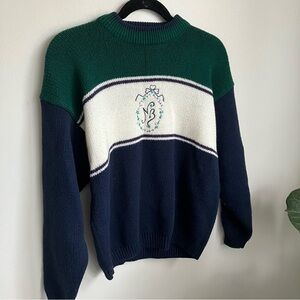 Vintage Knit Sweater with “NB” Initials Embroidered